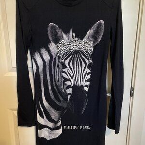 Phillip Plein Long sleeve Zebra dress